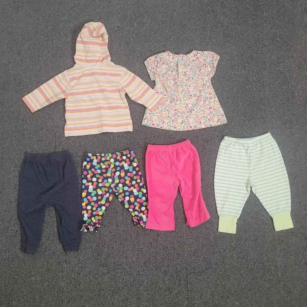 Carter's Garanimals 6-9M Clothing Lot Baby Girl 6pc Hooded Top Floral Leggings